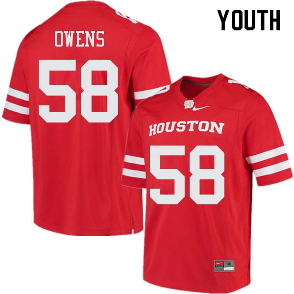 Youth #58 Darrion Owens Houston Cougars College Football Jerseys Sale-Red